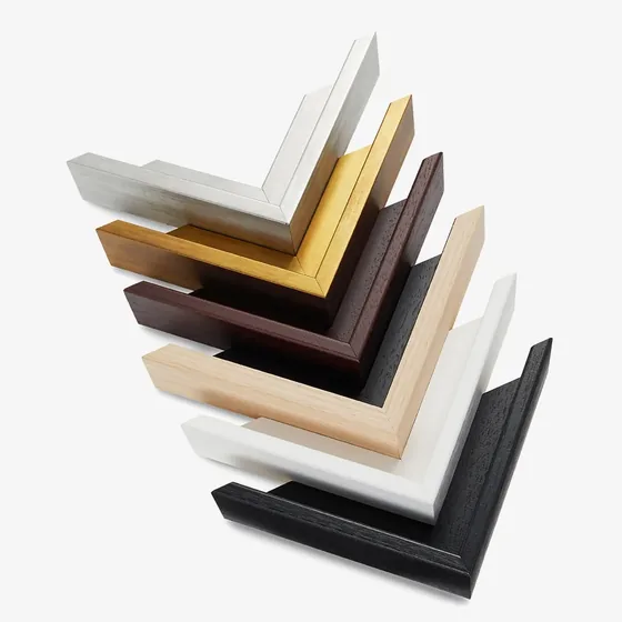Corners of the frame mouldings, one per colour