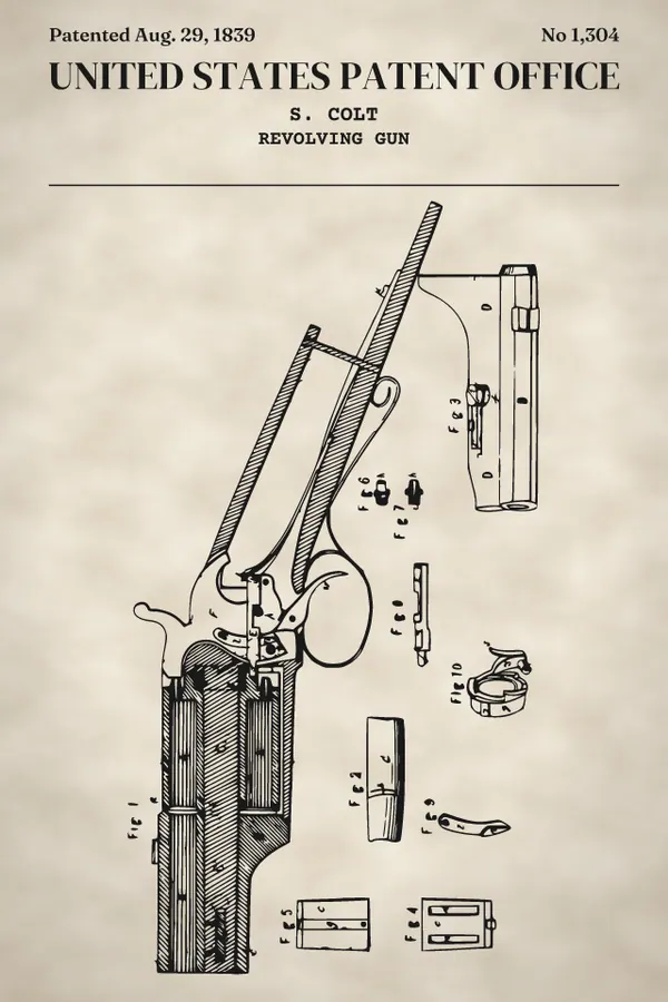 Revolving-cylinder pistol patent print