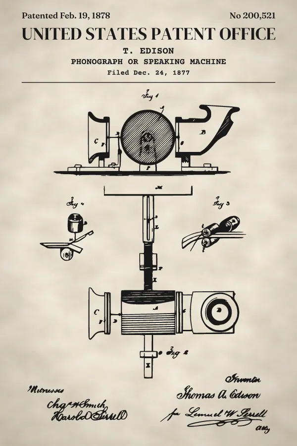 Edison phonograph print