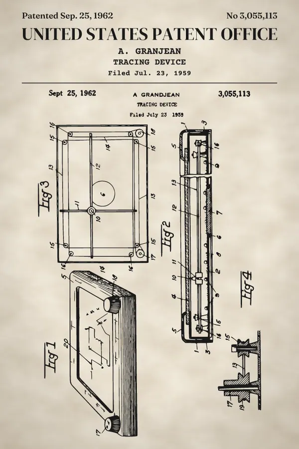 Drawing toy patent print