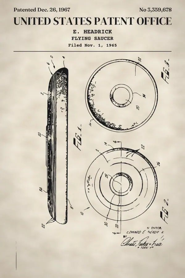 Flying disc patent print