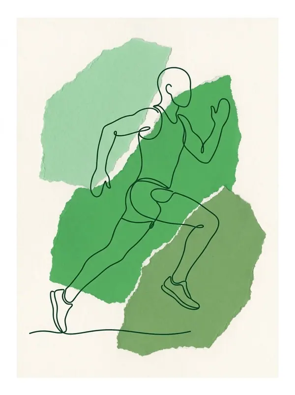 Runner on Torn Green print