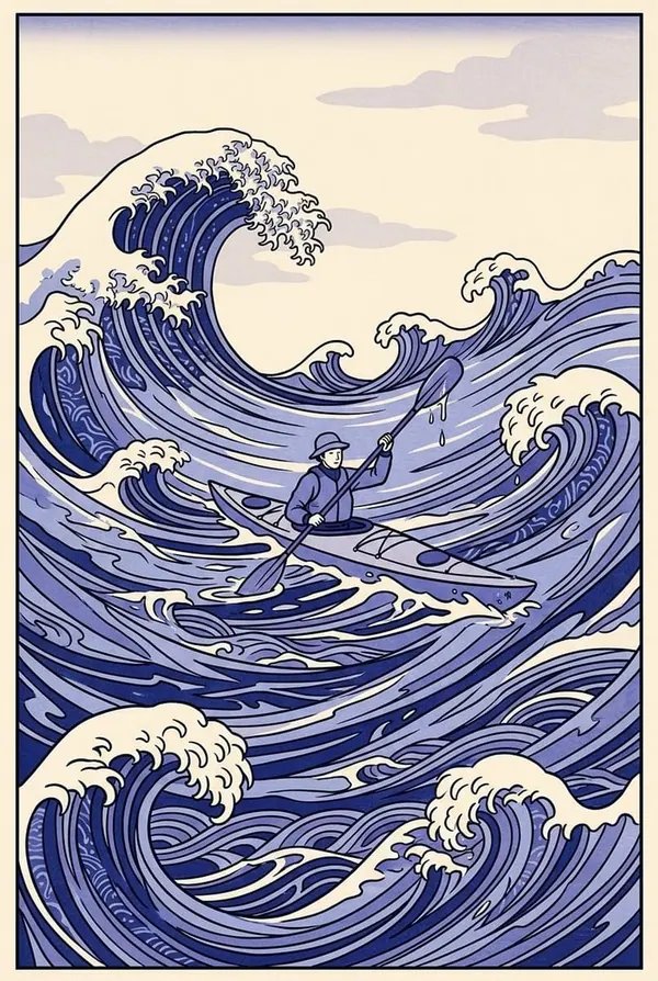 Paddler in the Swell print