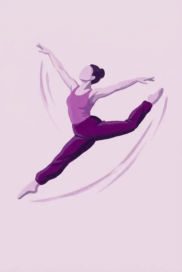 Grand Jete in Plum print