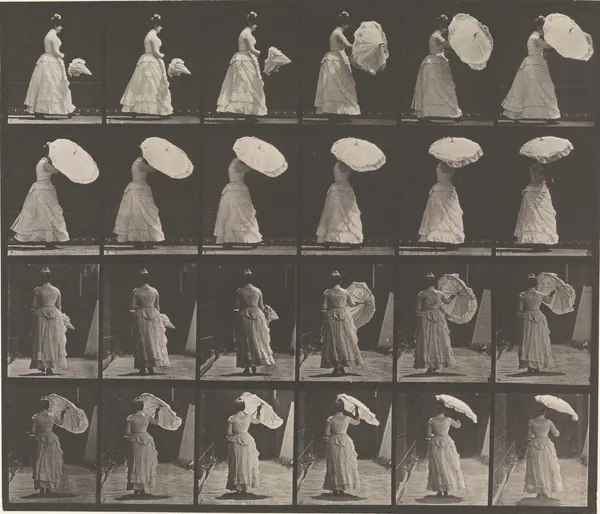 Woman Opening a Parasol print