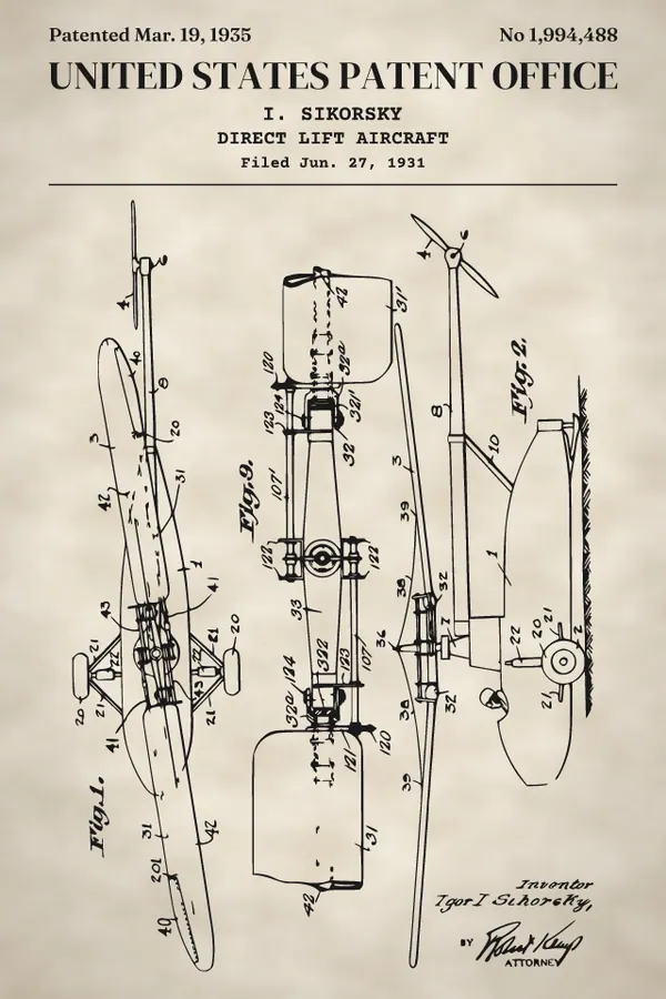 Helicopter patent print