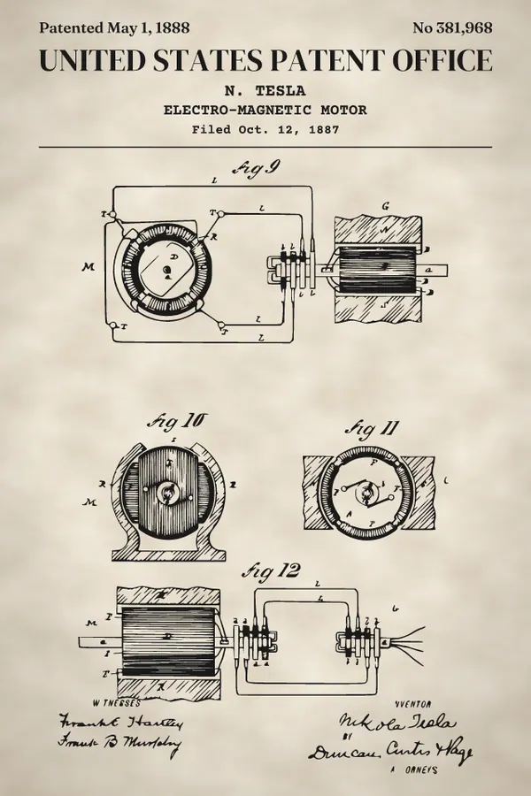 Alternating-current motor patent print