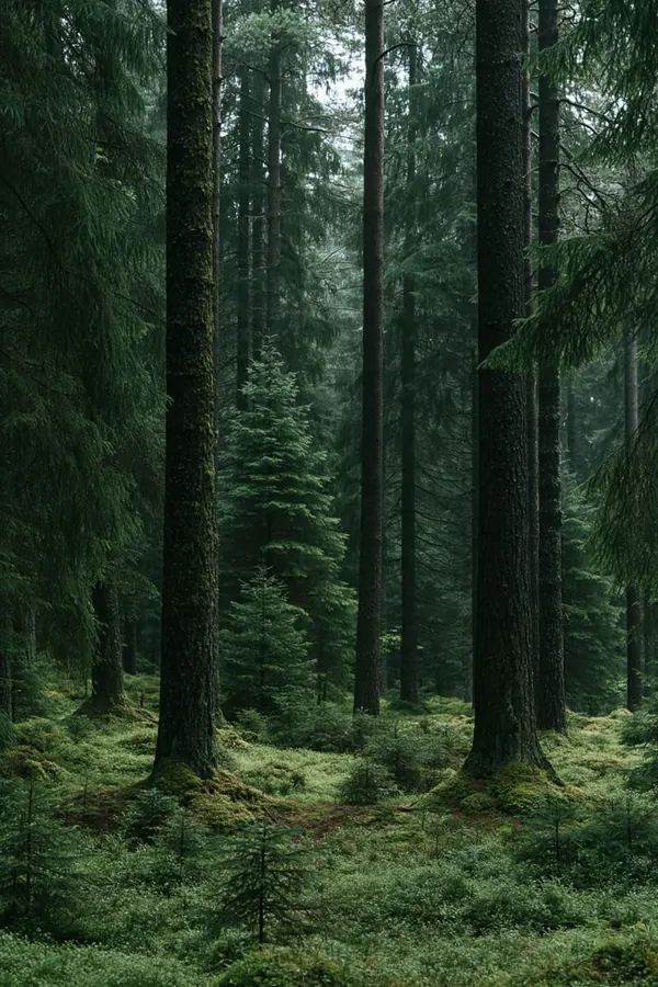 Overcast Firs print