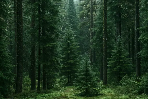 Rain in the Firs print