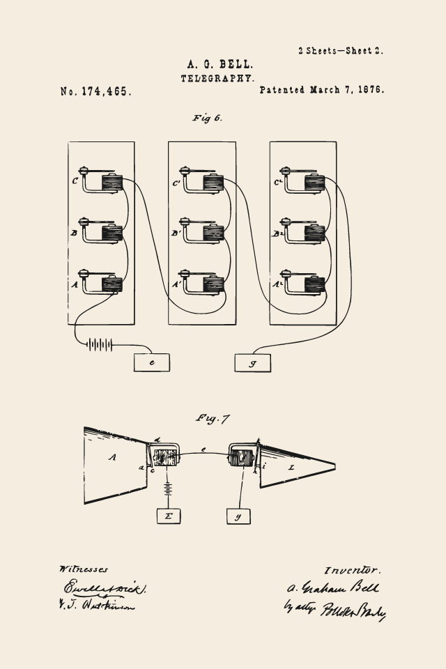 Bell telephone print