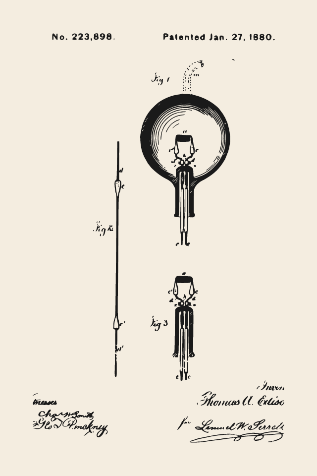 Edison incandescent lamp print