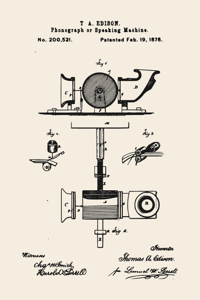 Edison phonograph print