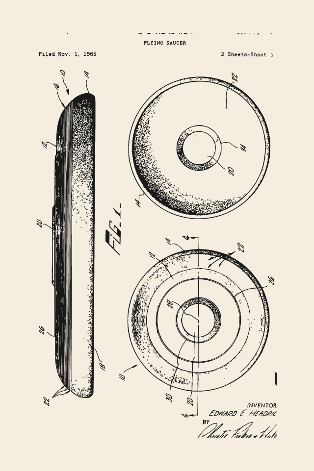 Frisbee flying disc print