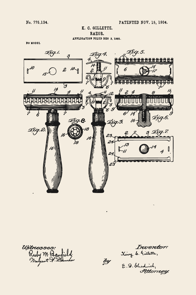 Gillette safety razor print