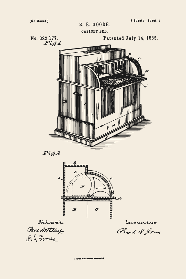 Goode folding cabinet bed print