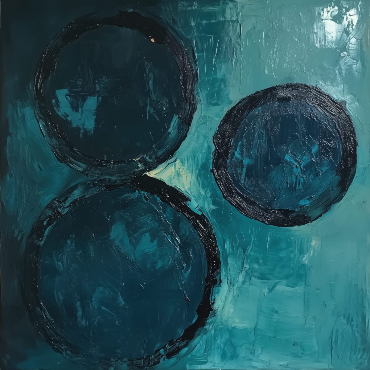 Three Teal Rings print