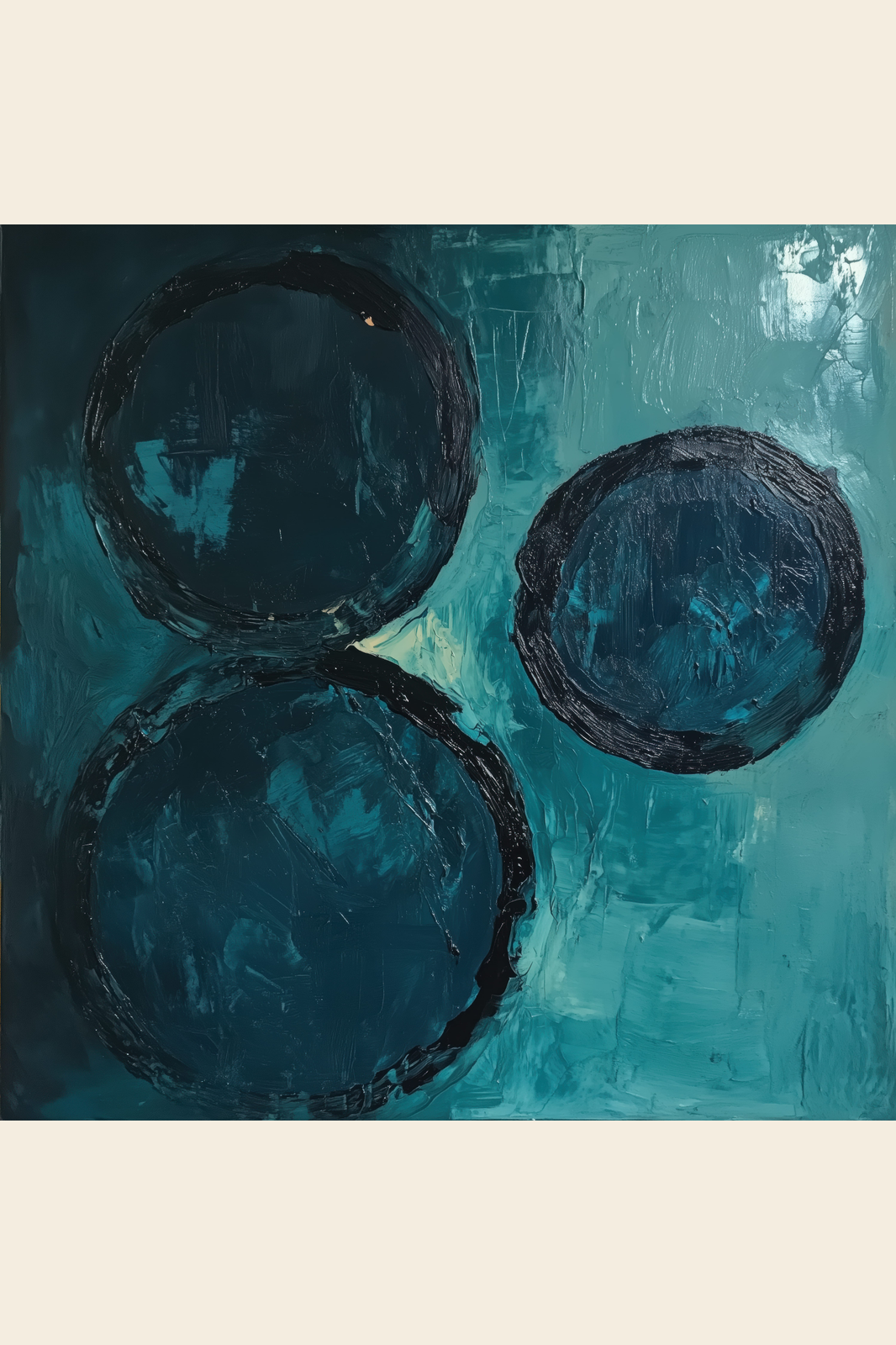 Three Teal Rings print