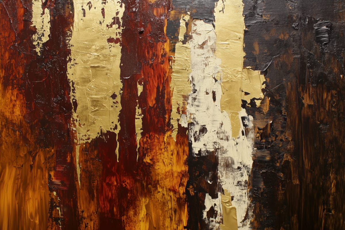 Gold and Oxblood print