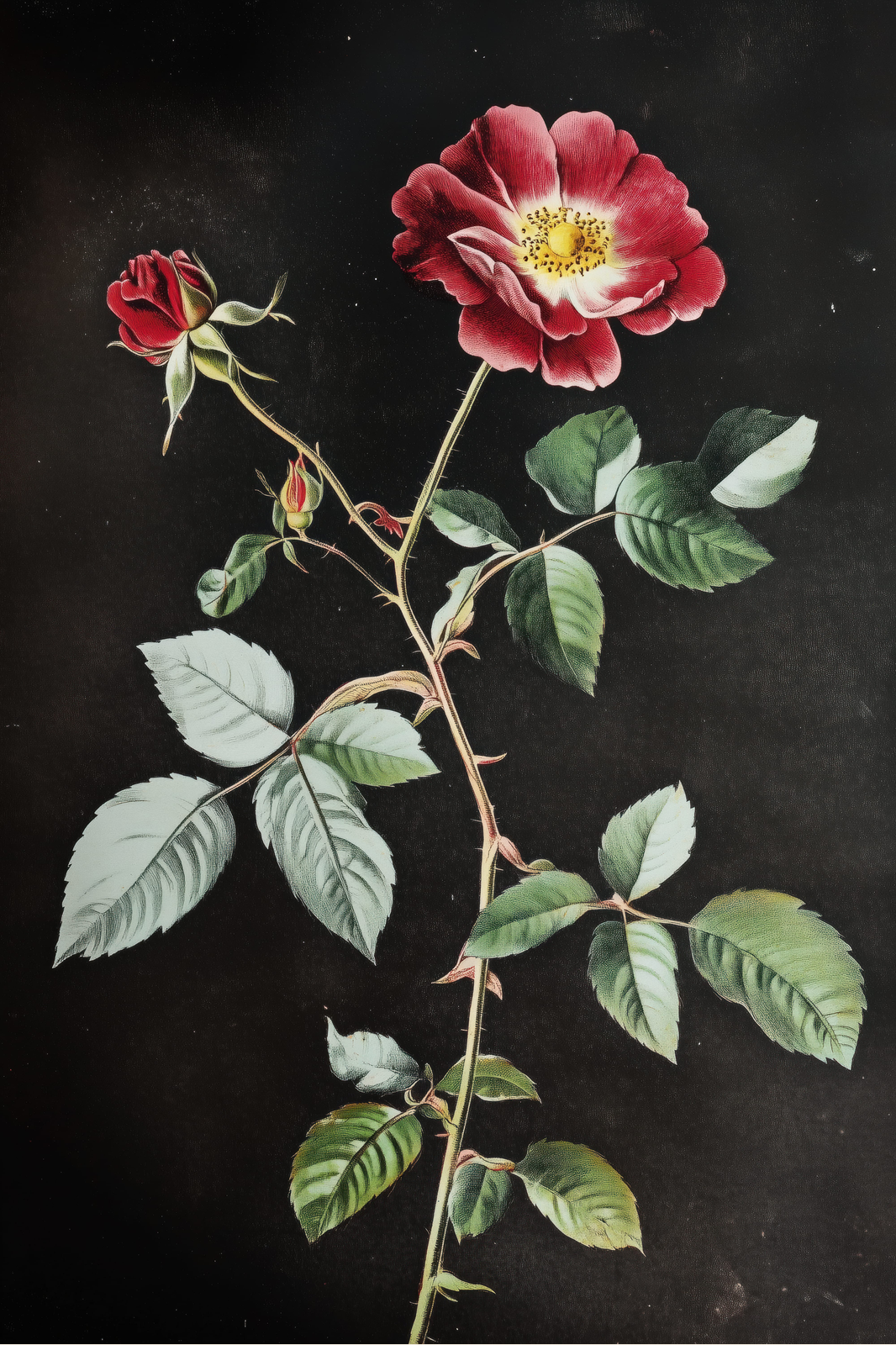 Wild Rose, Midnight print