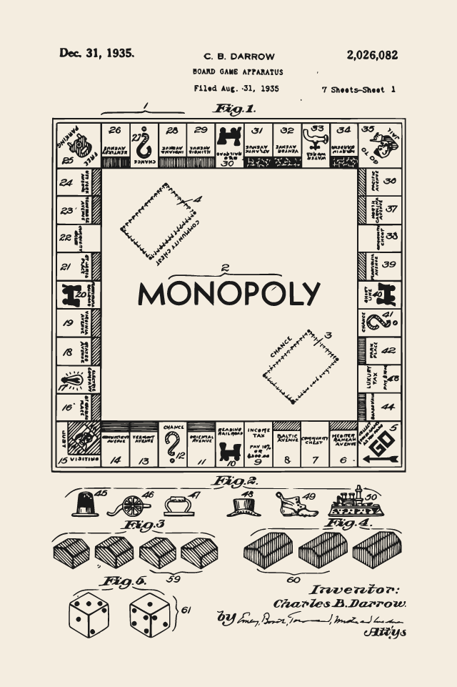 Monopoly board game print