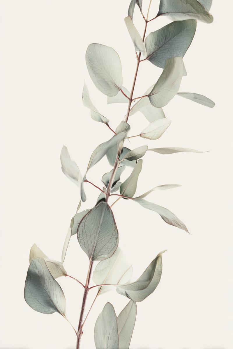 Eucalyptus on Cream print