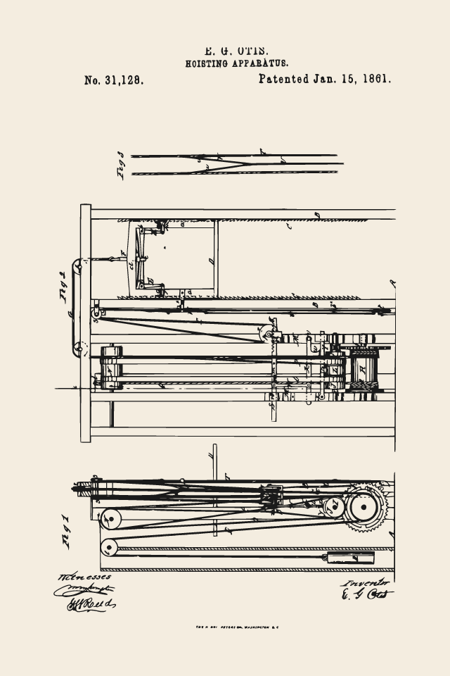 Otis safety elevator print