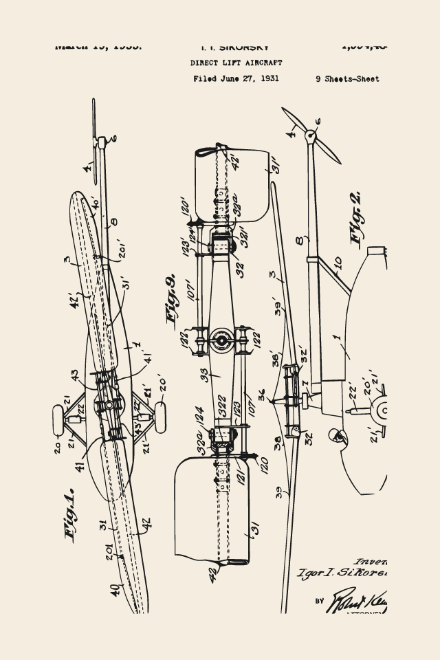 Sikorsky helicopter print