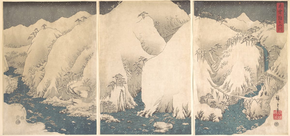 Snow in the Kiso Gorge print